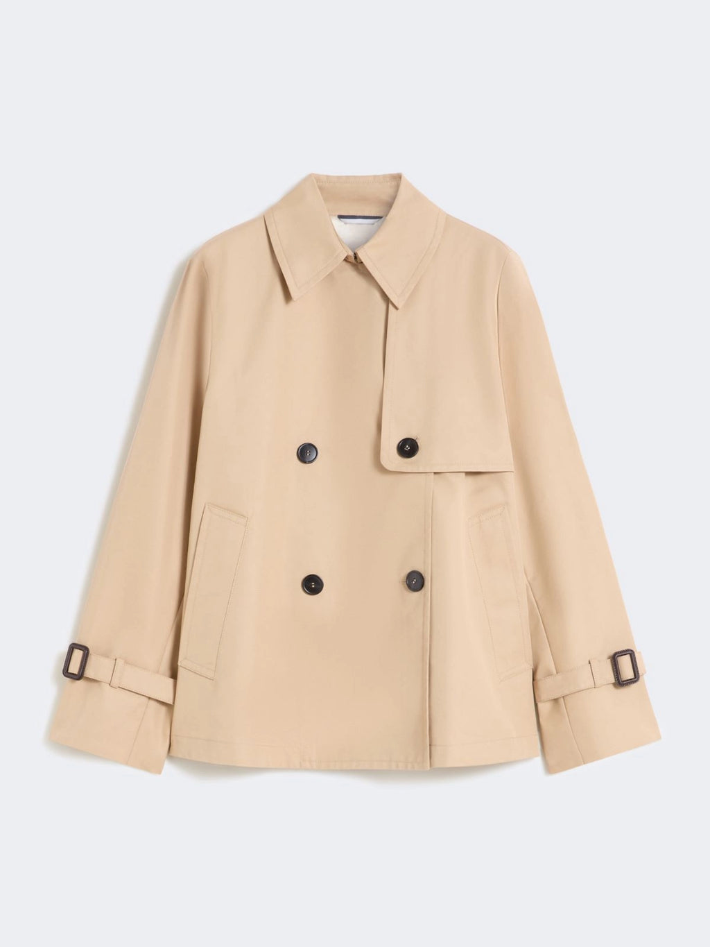 Trench crop in gabardina antigoccia
