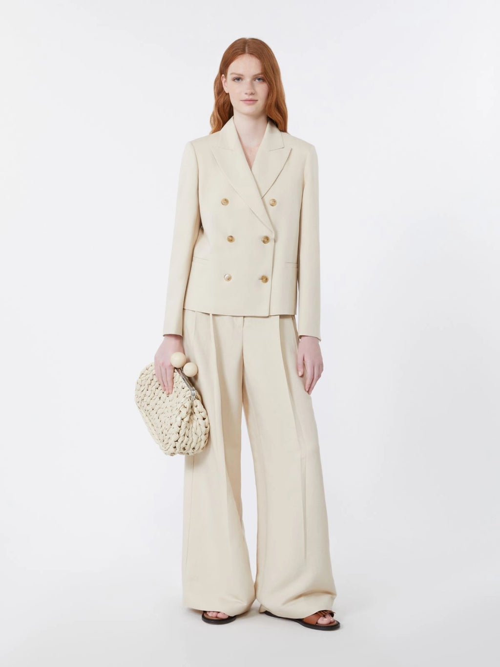 Blazer in viscosa e lino