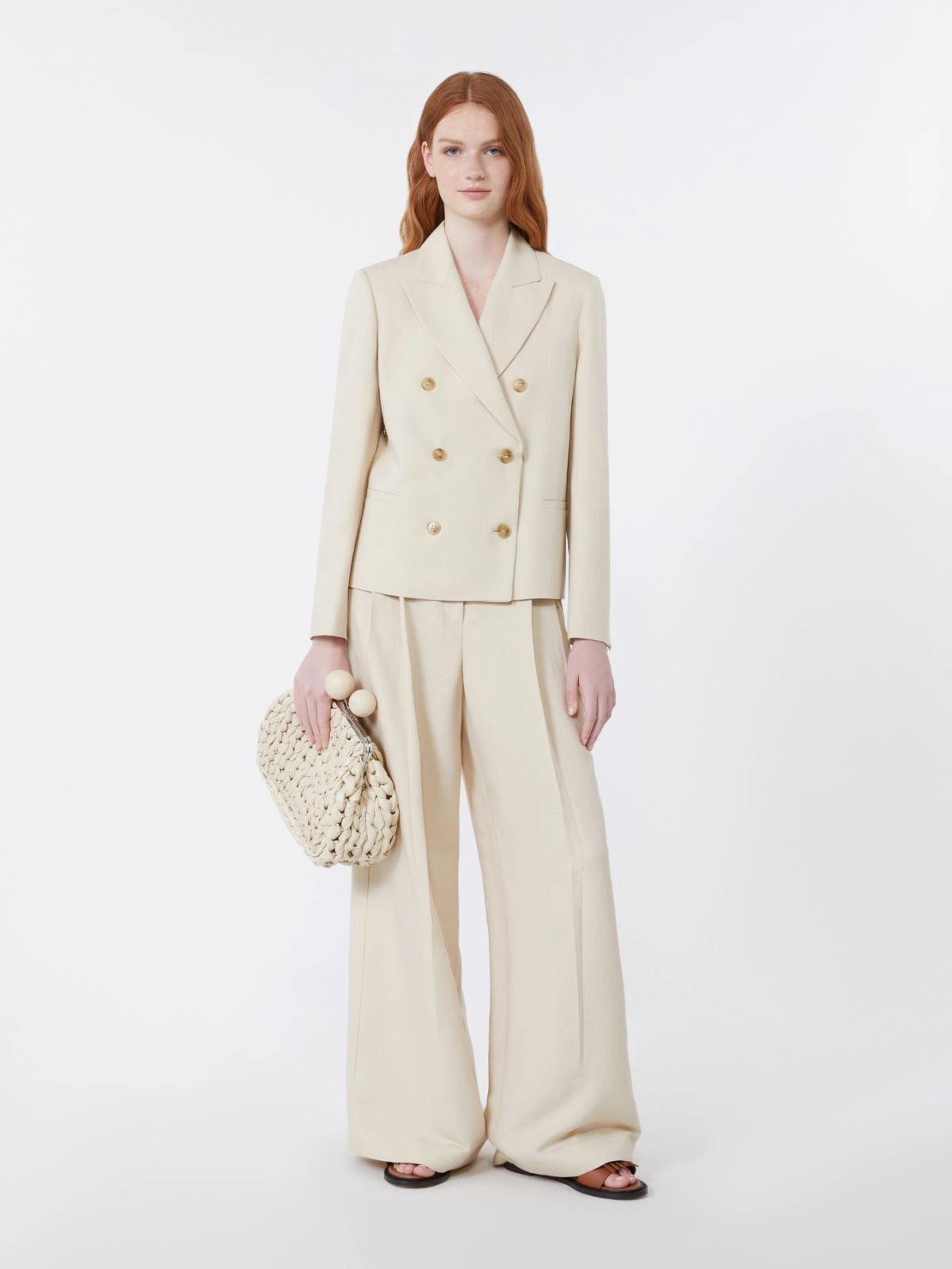 Blazer in viscosa e lino