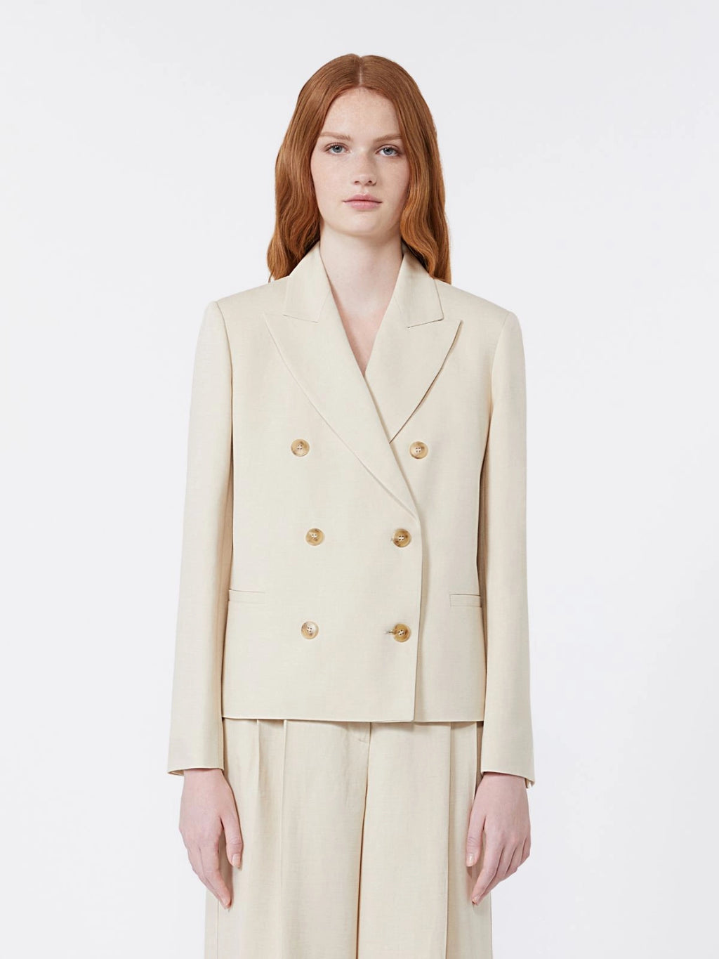 Blazer in viscosa e lino