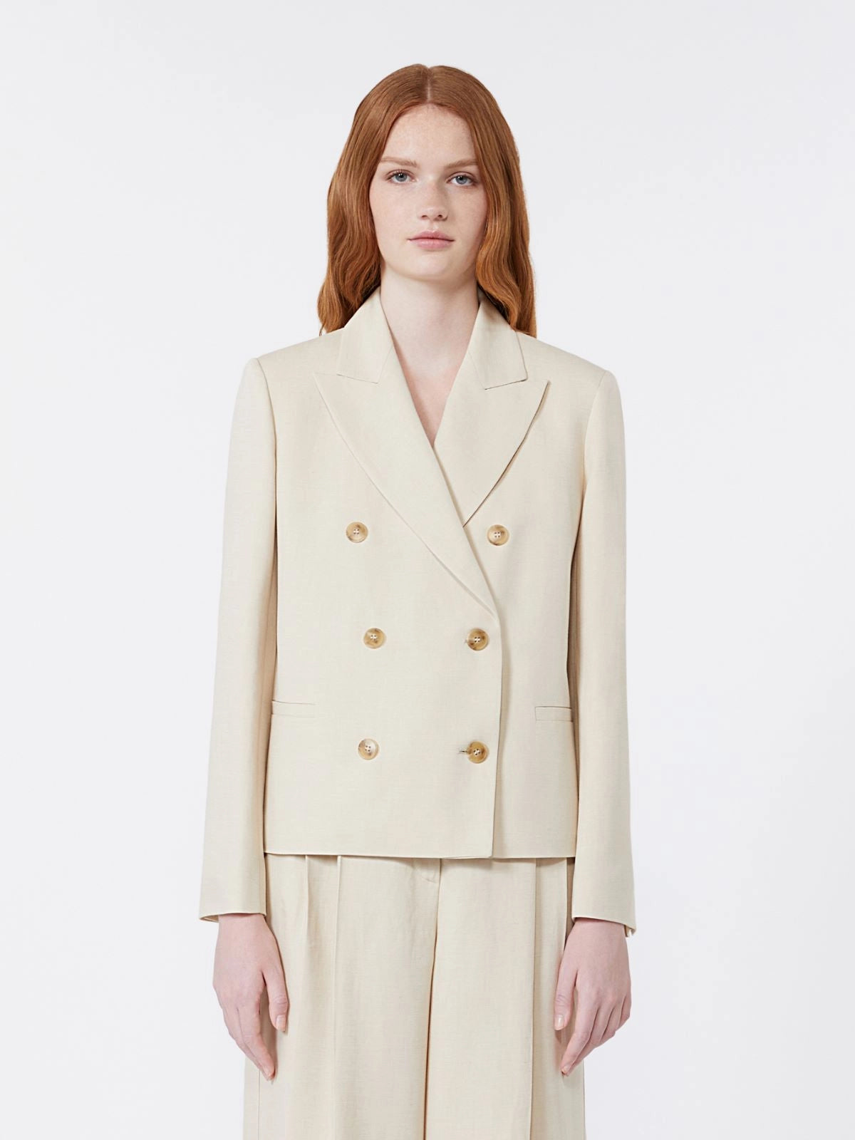 Blazer in viscosa e lino