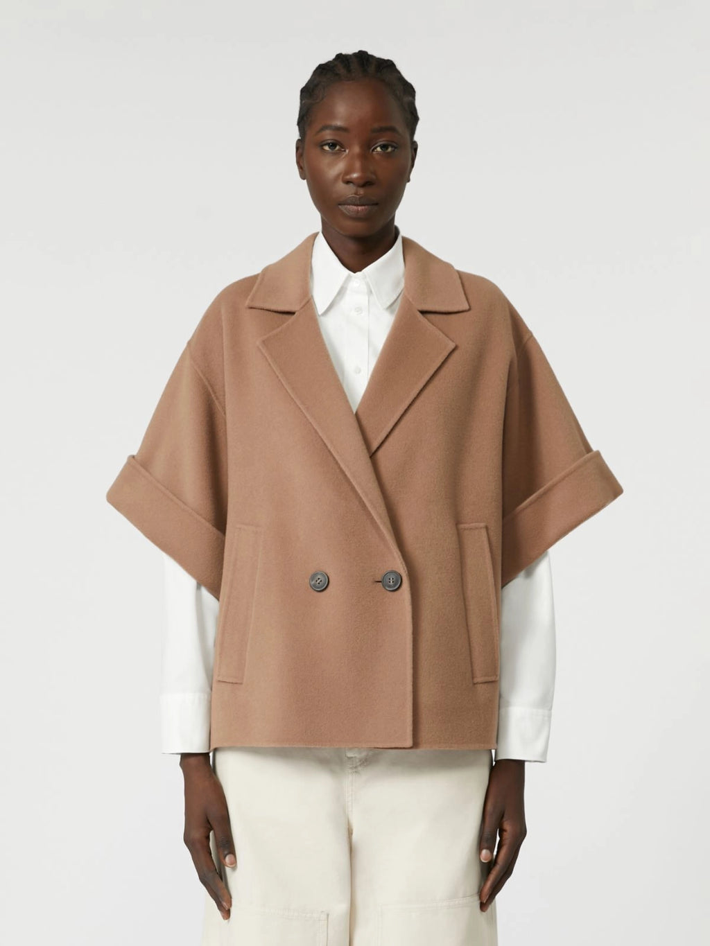 Cappotto corto in drap di lana