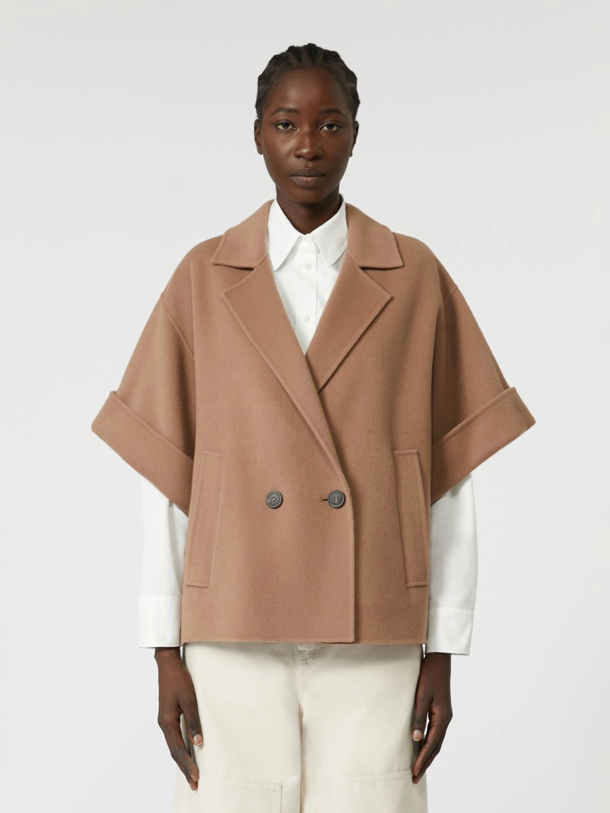 Cappotto corto in drap di lana