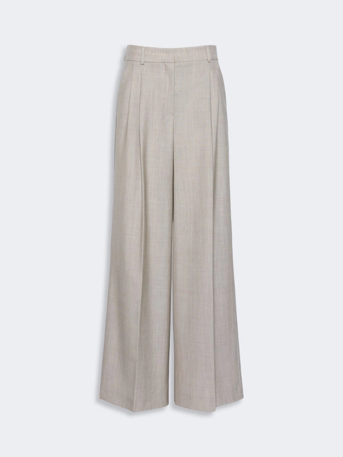 Pantalone wide leg in tela di lana