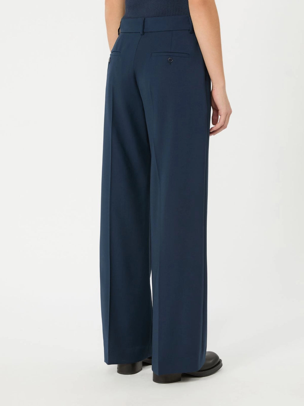 Pantalone palazzo in lana stretch