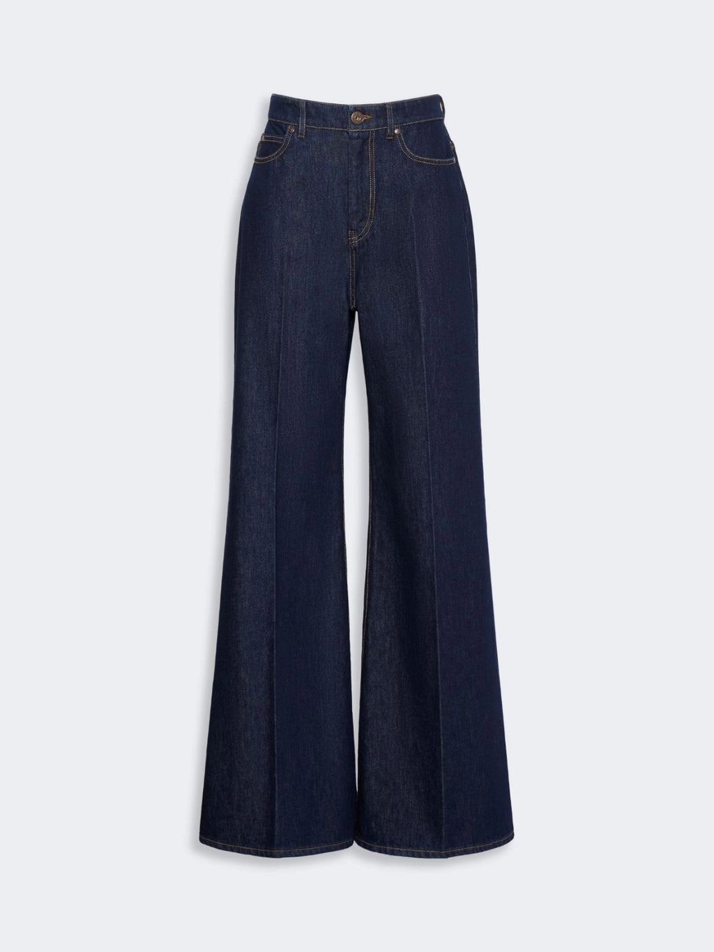 Jeans palazzo in denim di cotone