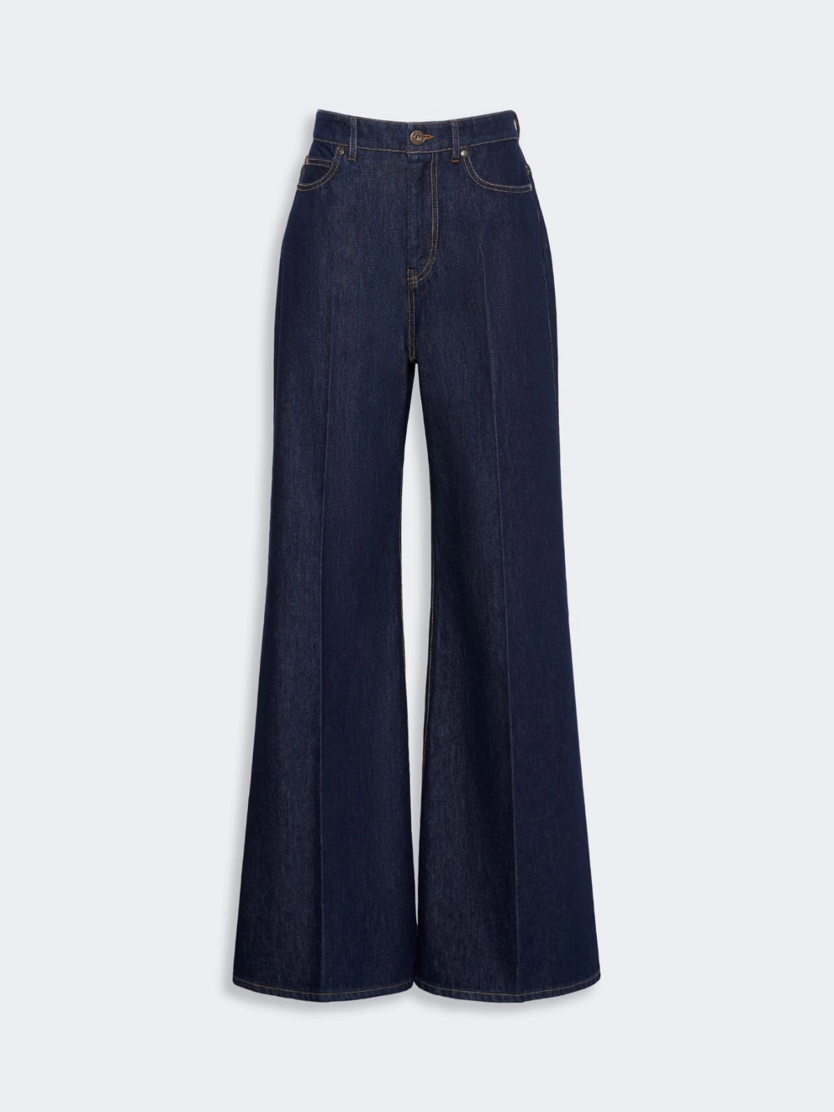 Jeans palazzo in denim di cotone