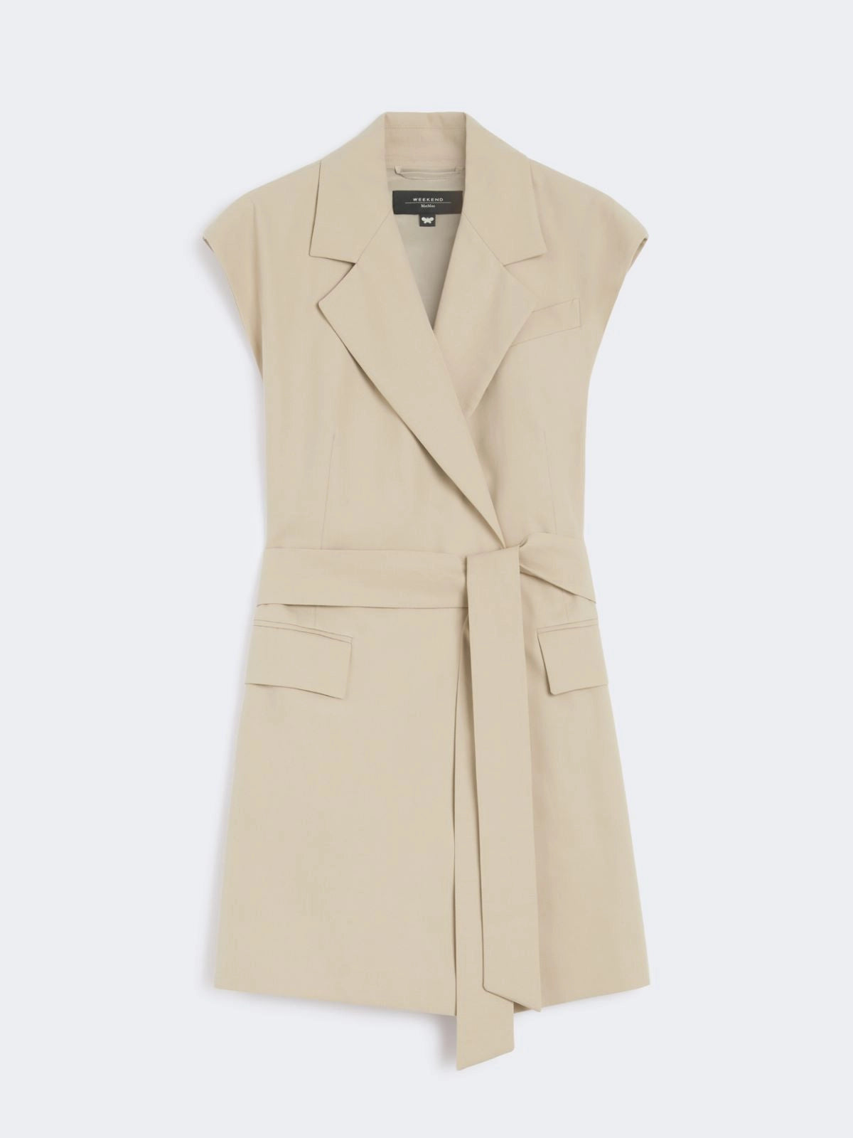 Blazer smanicato in cotone crêpe