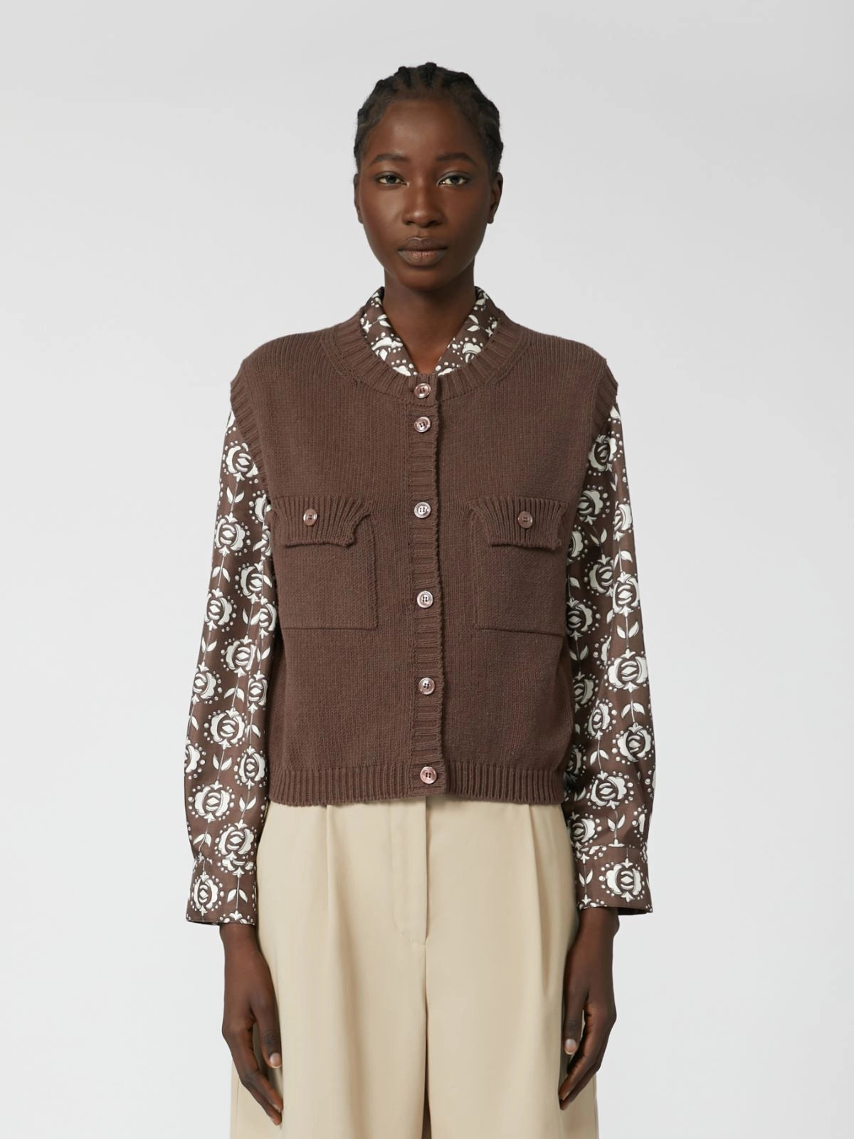 Gilet in filato di misto cotone