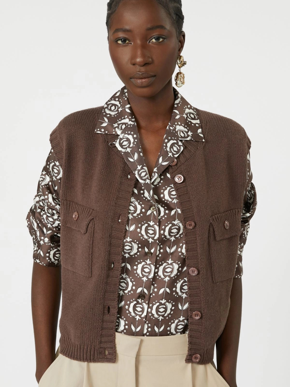 Gilet in filato di misto cotone