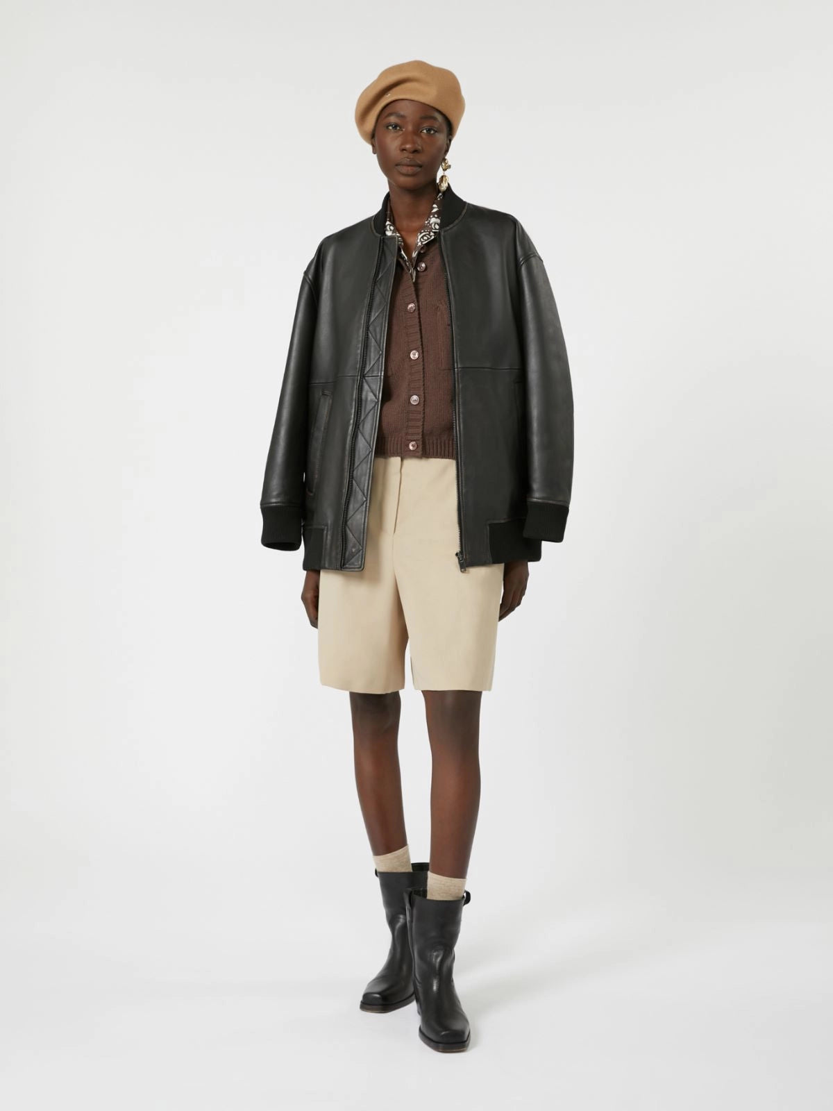 Bomber lungo in nappa