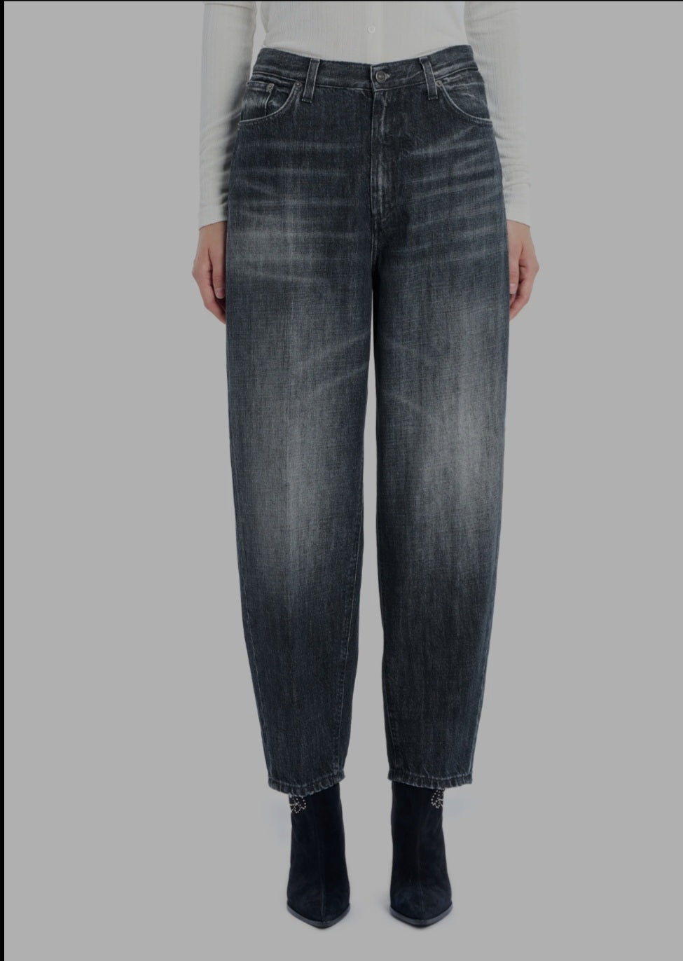 Jeans Bessie loose in denim fisso riciclato