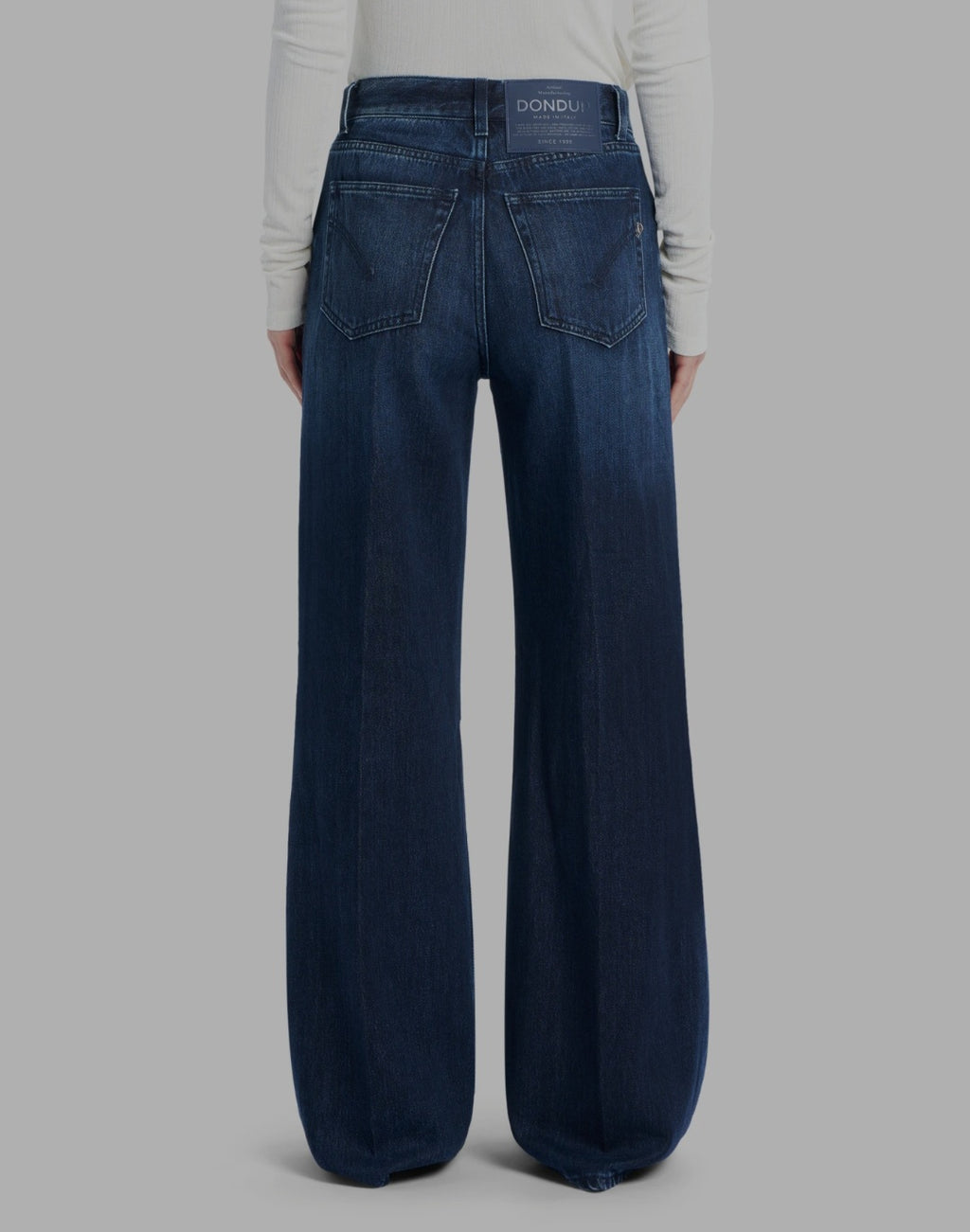 Jeans Amber wide leg in denim fisso cotone e lyocell