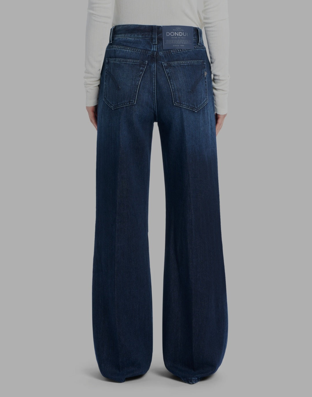 Jeans Amber wide leg in denim fisso cotone e lyocell